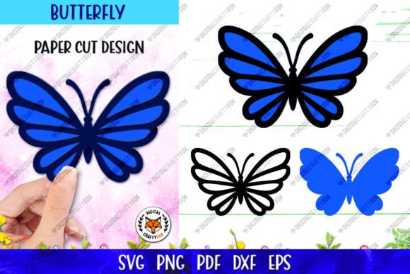 3D Butterfly Paper Cut SVG: Editorial Graphics & Illustrations