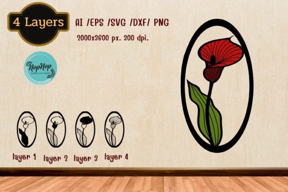 3D Layered Calla Lily Set: 3D SVG Paper Flowers