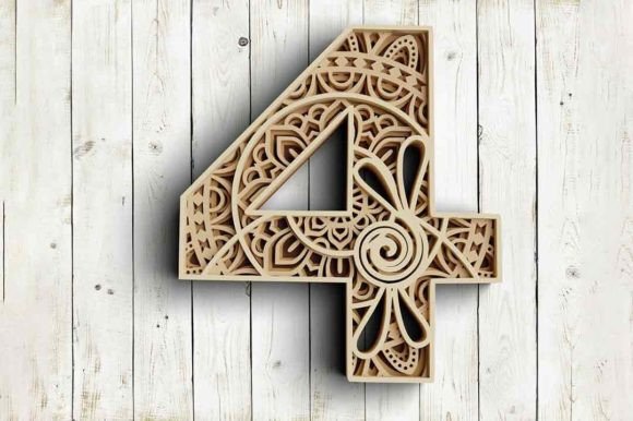 3D Layered Floral Number Four: Graphics for Crafts