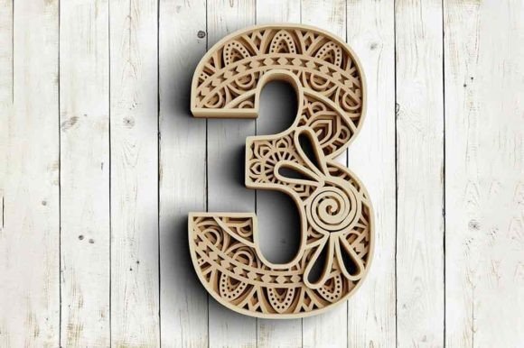 3D Layered Floral Numbers: Graphics & Crafts Asset Review