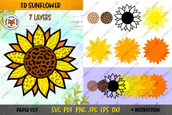 3D Leopard Sunflower: A 3D SVG for Paper Flowers