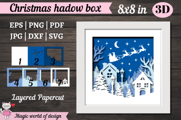 3D Santa Christmas Shadow Box: 3D SVG Review