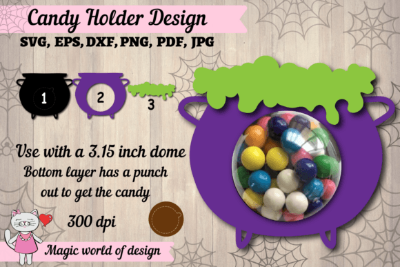 3D SVG Shapes: Halloween Potion Cauldron Dome
