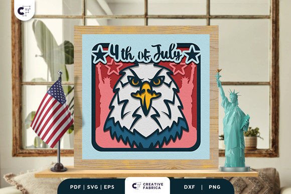 4th of July Eagle 3D SVG for Independence Day