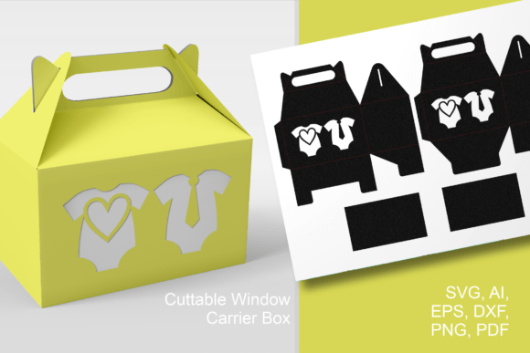 Baby Shower Gable Gift Box Template SVG Review