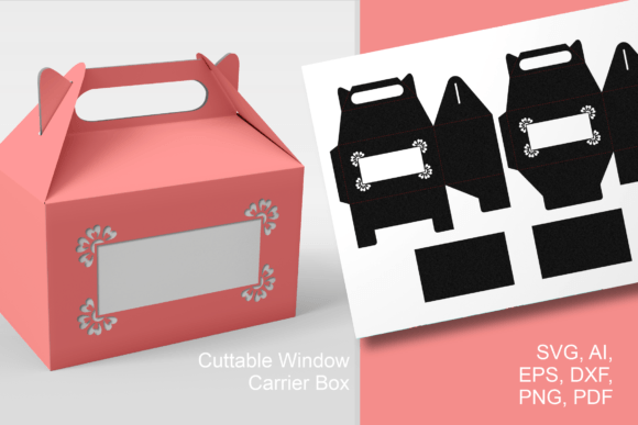 Flower Corner Window Gable Box: 3D SVG Gift Boxes
