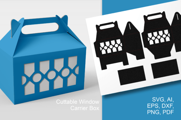 Window Geometric Swatch 1 Gable Box SVG: 3D Gift Boxes