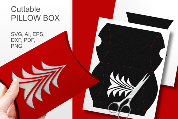 Xmas Fir Tree Pillow Favor Box Template 3D SVG Review